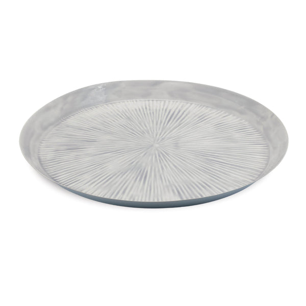 Melrose Round Etched Metal Tray 13.5"D