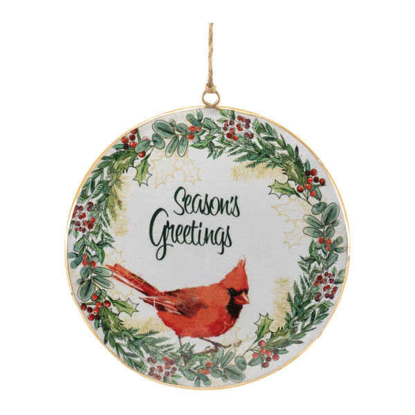 Melrose Seasons Greetings Cardinal Disc Ornament (Set of 6)