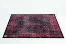 Drum N Base Vintage Persian Style Drum Rug – Black Red, 5.34' x 4.65'