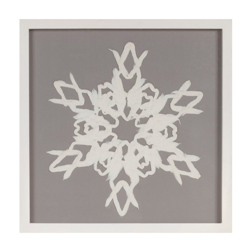 Melrose Framed Paper Mache Snowflake Plaque (Set of 2)
