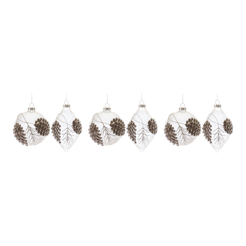 Beaded Glass Pinecone Ornament (Set of 6)