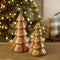 Melrose Modern Wood Pine Tree (Set of 2)