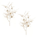 Melrose Flocked Sleigh Bell Twig Branch (Set of 2)