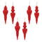 Melrose Red Wood Finial Drop Ornament (Set of 6)