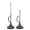 Melrose Metal Trumpet Taper Candle Holder (Set of 2)
