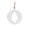 Melrose White Wood Pine Tree Cut-Out Ornament (Set of 12)