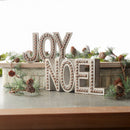 Melrose Beaded Wood Design Noel and Joy Sentiment (Set of 2)