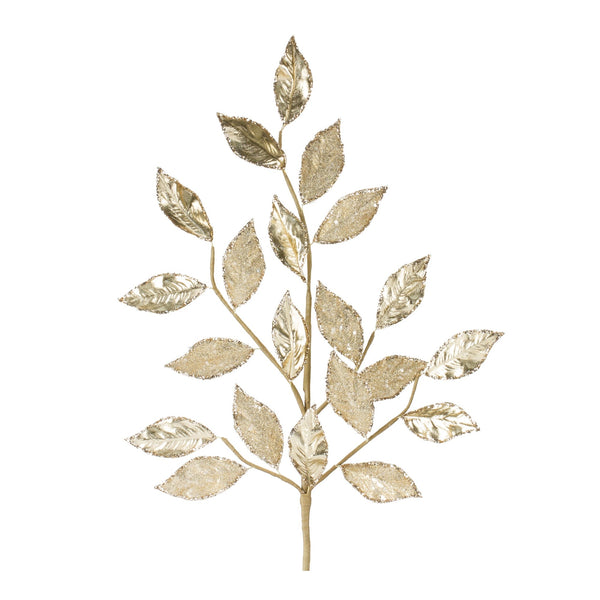 Melrose Glittered Leaf Spray (Set of 2)