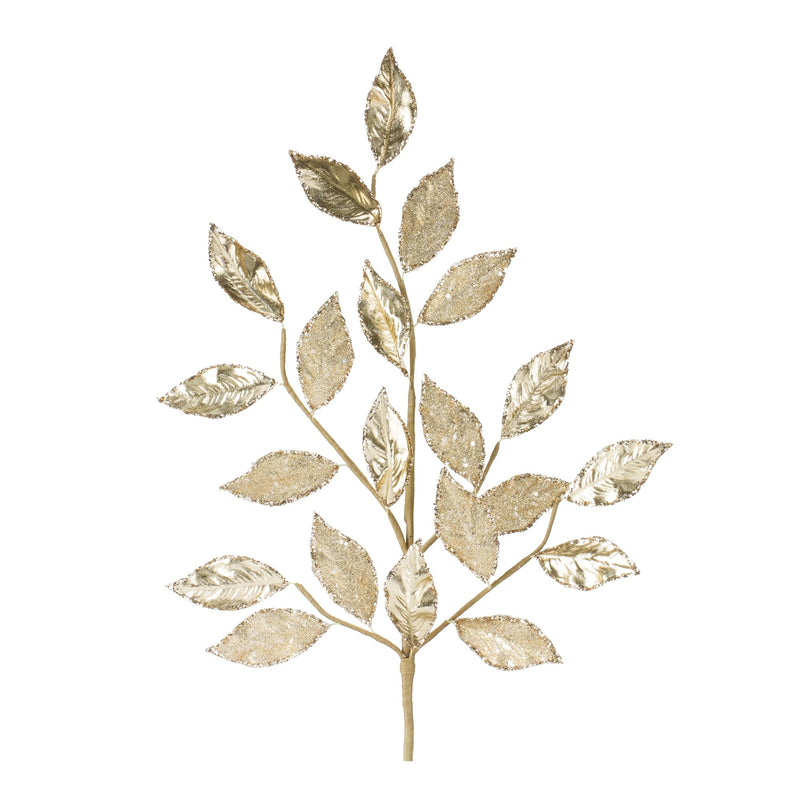 Melrose Glittered Leaf Spray (Set of 2)
