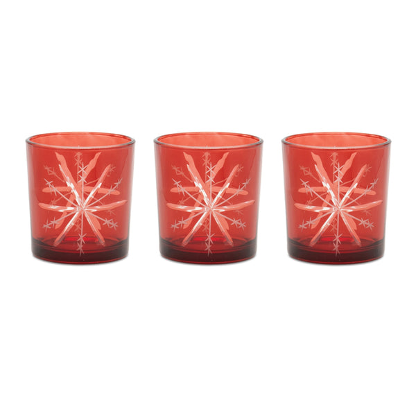 Melrose Glass Snowflake Votive Holder (Set of 3)