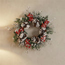 Snow Mixed Pine Berry Wreath 20"D