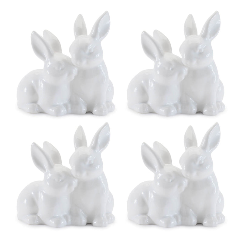 Melrose Ceramic Mini Garden Bunny Couple (Set of 4)