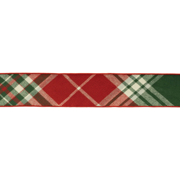 Melrose Plaid Pattern Wired Ribbon 4" x 5 Yds.