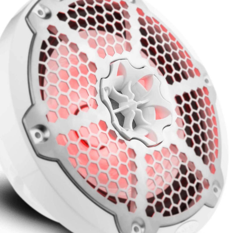 DS18 NXL8MWH 8" Marine Speakers with RGB LED Lights - White (Pair)