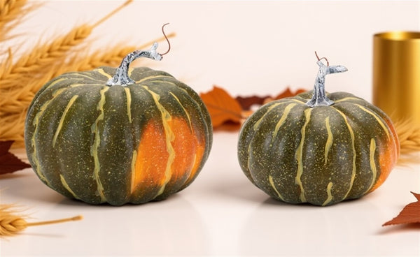 Melrose Foam Pumpkin Decor (Set of 2) Multicolor Farmhouse Styrofoam Fall Decor