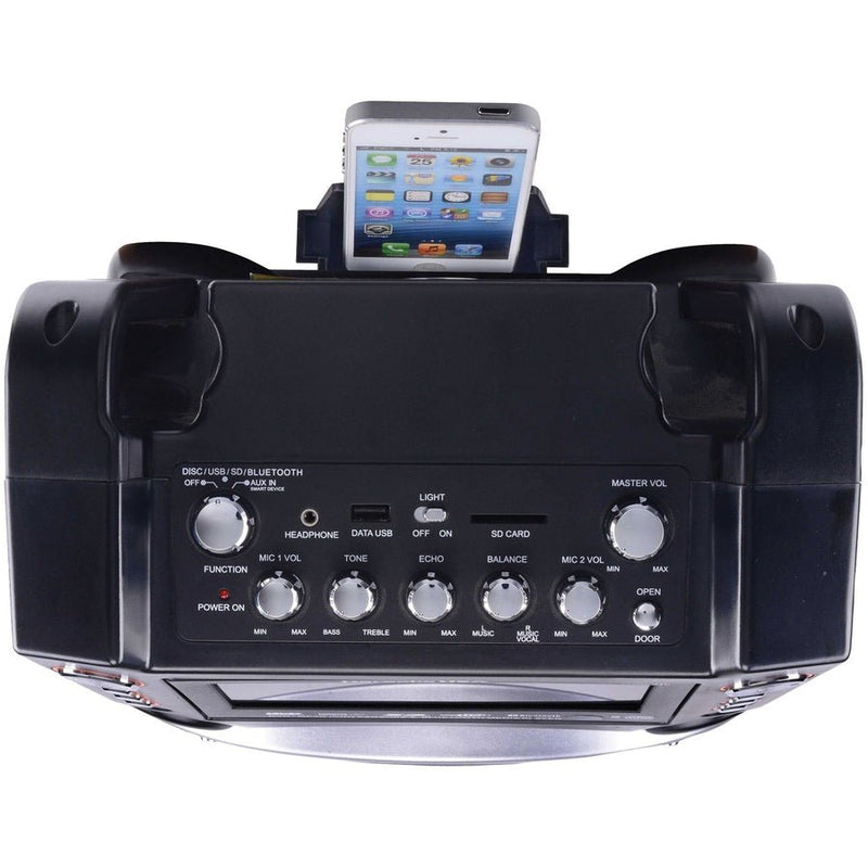 Karaoke USA Bluetooth Karaoke Machine w/ Synchronized LEDs - New Open Box