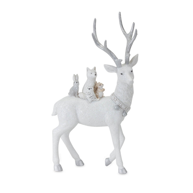 Melrose Winter Deer with Woodland Friends Figurine (Set of 2)