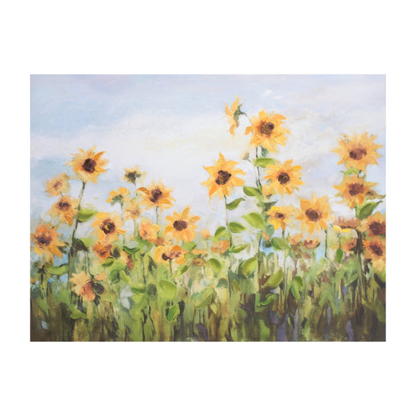 Melrose Sunflower Field Canvas Wall Art 32"L, Wood