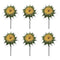 Melrose Yellow Sunflower Stem (Set of 6)