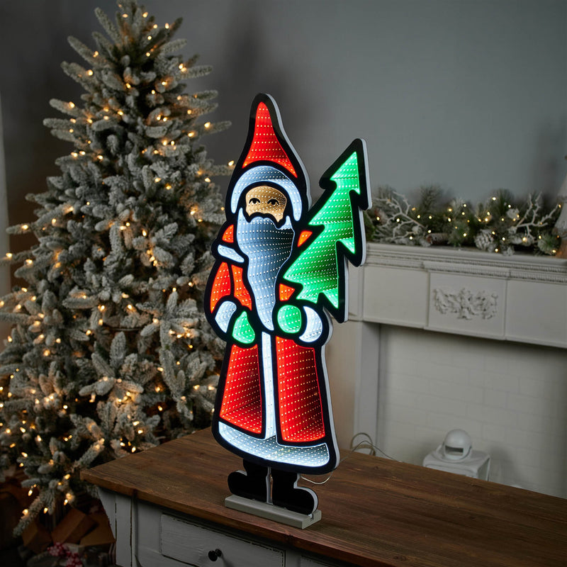 Melrose Santa with Pine Tree Ekkolight 33"H