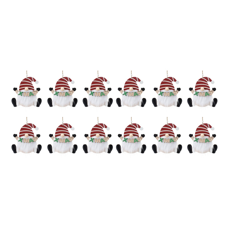 Melrose Wood Gnome Ornament (Set of 12)