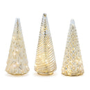 Melrose LED Textured Mercury Glass Tree (Set of 3)