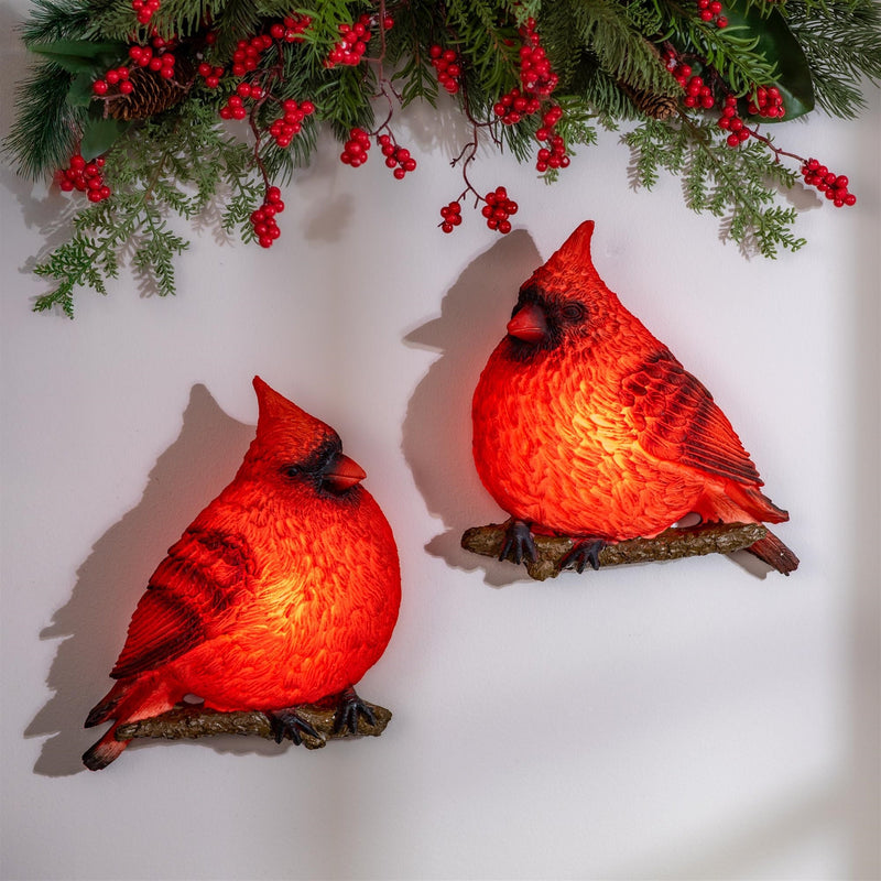 Melrose LED Cardinal Bird Wall Hanging (Set of 2)