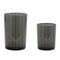 Melrose Srtiped Glass Candle Holder (Set of 2)