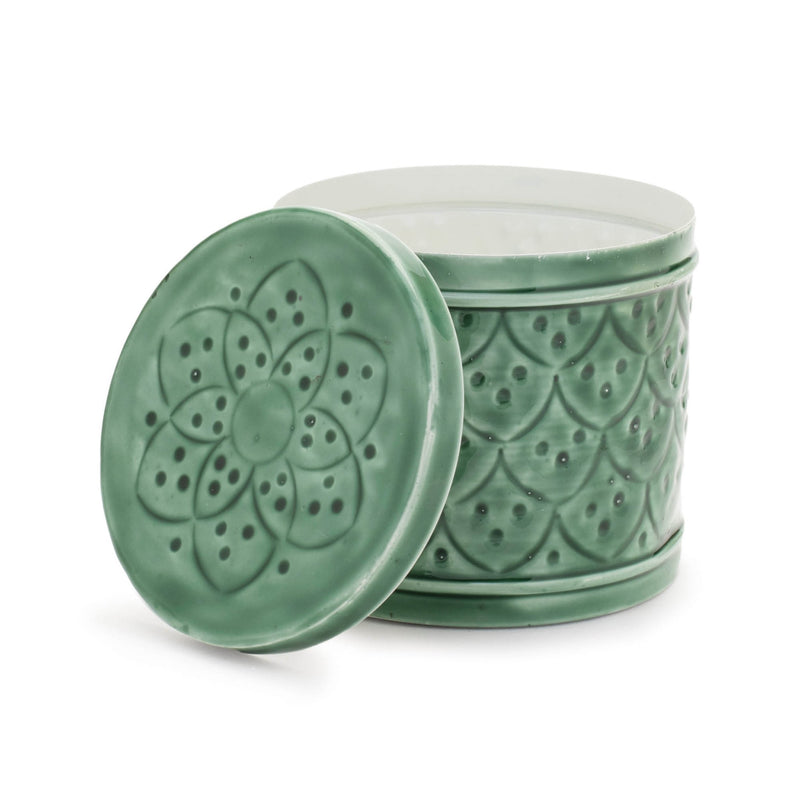 Melrose Sage Green Metal Container with Lid (Set of 2)