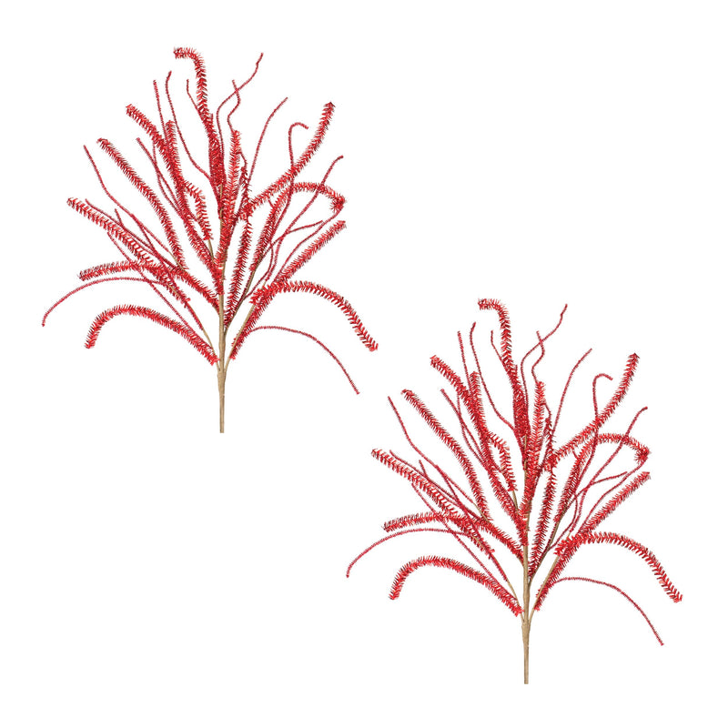Melrose Glittered Pine Tinsel Branch (Set of 2)