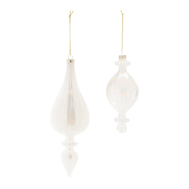 Melrose Iridescent Glass Finial Ornament (Set of 6)