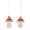 Melrose Glittered Glass Mushroom Ornament (Set of 6)