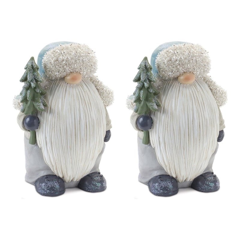 Melrose Gnome with Pine Tree Figurine (Set of 2)