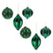 Melrose Green Textured Harlequin Glass Ornament (Set of 6)