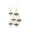 Melrose Modern Glass Finial Ornament with Gold Bead Accent (Set of 6)