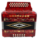 Rossetti 31-Button Diatonic Accordion 12 Bass FBE Red – 3112-FBE-RD