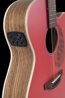 Ovation Applause Jump OM Cutaway Electric-Acoustic Guitar Lipstick Red