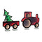 Melrose Holiday Tractor and Wagon Ekko Light Display 29.5"L
