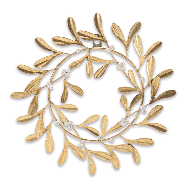 Melrose Metal Mistletoe Wreath Decor 12"D