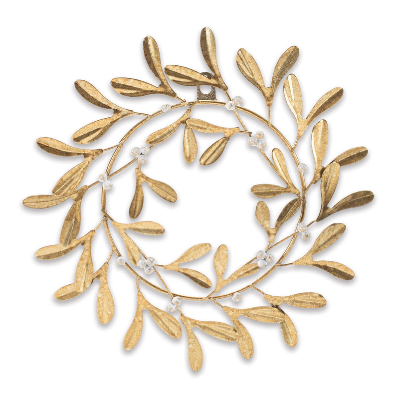 Melrose Metal Mistletoe Wreath Decor 12"D
