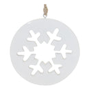 Melrose White Wood Snowflake Cut-Out Ornament (Set of 12)