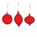 Melrose Red Swirl Glass Ornament (Set of 6)