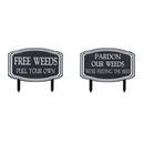 Metal Garden Weeds Stake Sign (Set of 2)