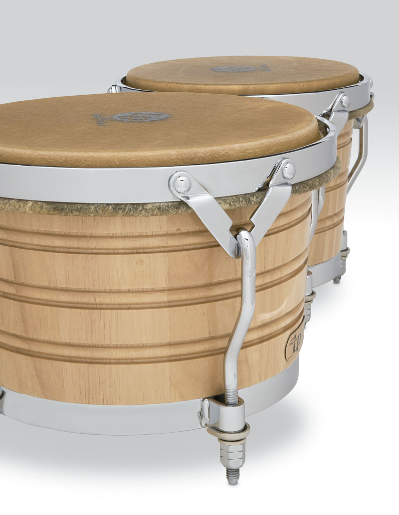 Latin Percussion LP201A-3 7-1/4" & 9" Bongos - Natural with Chrome Hardware