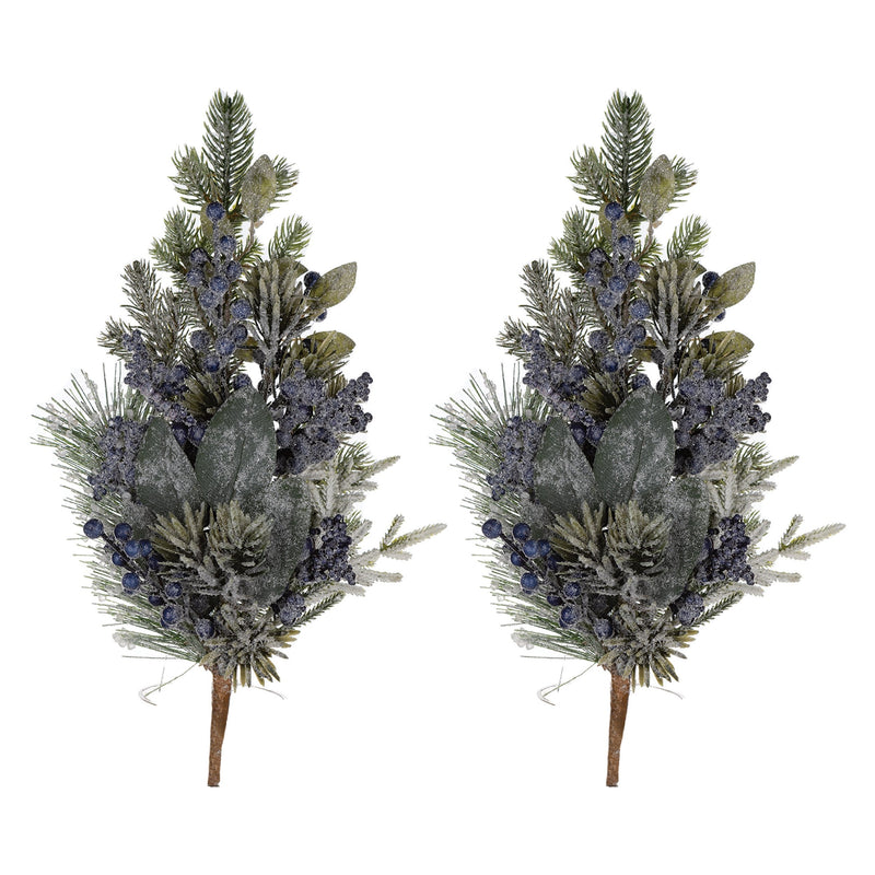 Melrose Frosted Blueberry Pine Spray (Set of 2)