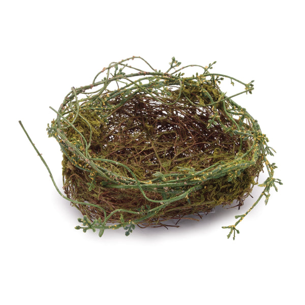 Melrose Twig Bird Nest with Moss (Set of 6)