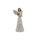 Melrose Beige Floral Etched Angel Figurine (Set of 3) Multicolor
