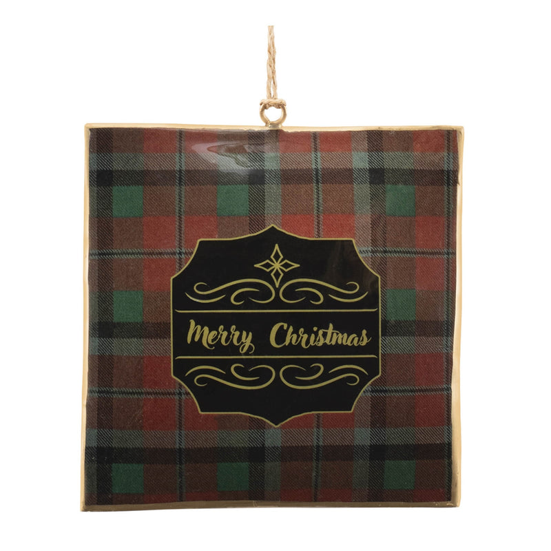 Melrose Plaid Square Ornament (Set of 6)