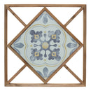 Melrose Framed Ornamental Wall Tile 14.25"SQ, Rustic, Metal