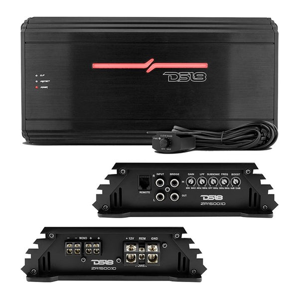 DS18 ZR1500.1D Monoblock 1500W RMS Class D Amplifier